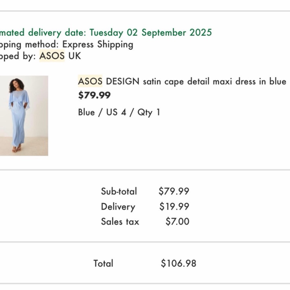 ASOS Light Blue Cape-Overlay Maxi Dress - Picture 8 of 8